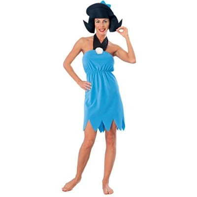 Image of Rubie&#039;s 15745 The Flintstone&#039;s Betty Rubble Costume Dress and Headpiece Adult Sized, Cartoon, Blue, Large