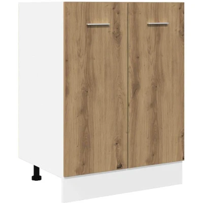 Image of vidaXL Bottom Cabinet/Cupboard Kitchen Storage Furniture Artisan Oak Engineered Wood, Brown 60 x 46 81.5 cm, Assembly Required