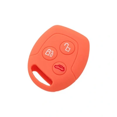 Image of BROVACS Silicone Cover Protector Case Holder Skin Jacket Compatible with FORD 3 Button Remote Key Fob CV9702 Orange