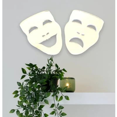 Image of Super Cool Creations Theatre Masks Tragedy &amp; Comedy Mirrors 40cm x 28cm each