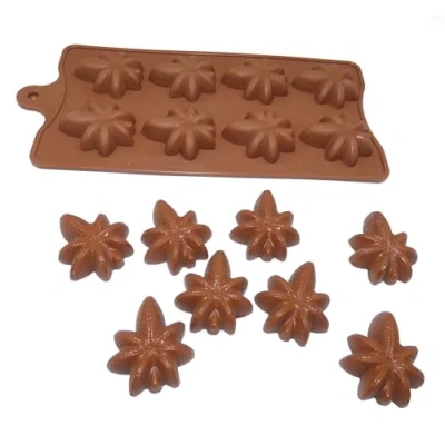 Image of Selecto Bake Marijuana Cannabis Weed Hemp Leaf Silicone Moulds 8 Cavity for Pot Candy Mold Chocolate Gummy Gummies Pudding Wax Jelly Leaves