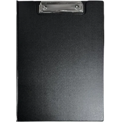 Image of A4 Vinyl Clipboard Fold Over Cover File Holder Folder Wallet Clip Board Strong (Black)