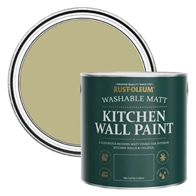 Image of Rust Oleum Green Washable Kitchen Wall Paint in Matt Finish Sage 2.5L
