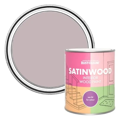 Image of Rust Oleum Purple Satinwood Interior Wood Paint Lilac Wine 750ml