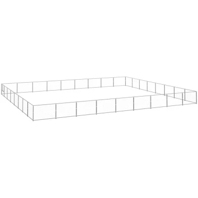 Image of vidaXL Dog Kennel Silver 72 m² Steel