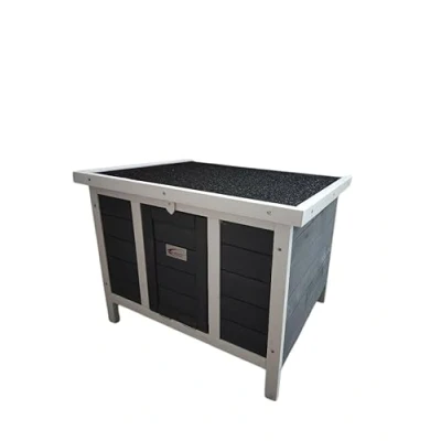Image of BUNNY BUSINESS Rabbit/Guinea Pig Giant Hide House/Run Hutch, Extra Large, 60L x 47D 50H cm (Grey Hide)