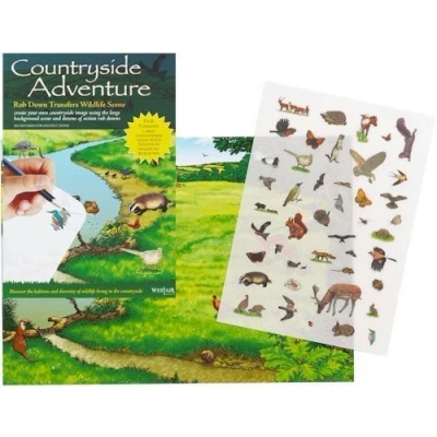 Image of Countryside Adventure Rub Down Transfers Wildlife Scene
