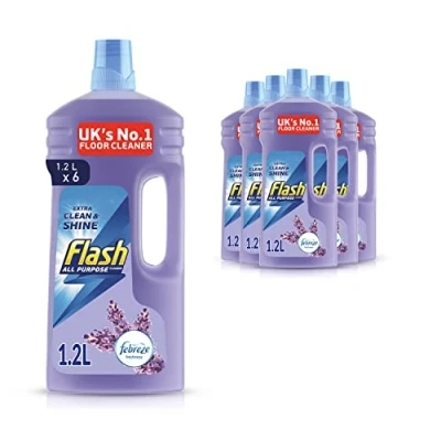 Image of Flash All Purpose Floor Cleaner Lavender Liquid 1.2 L x6