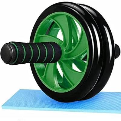 Image of SOO Ab Roller Wheel, Abs Workout Equipment for Abdominal &amp; Core Strength Training, Exercise Wheels Home gym, Machine with Knee Pad Accessories (Green)