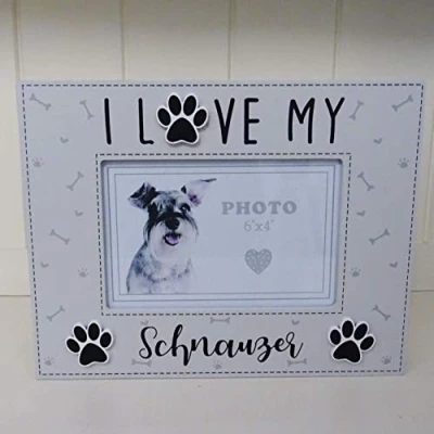 Image of Schnauzer Dog Photo Frame I Love My Or Puppy 20 Assorted Breeds Available 6x4&quot;