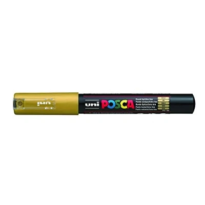 Image of Posca UNI BALL MARKER PEN PC 1M GOLD SINGLE