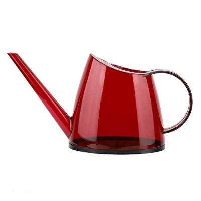 Image of Plant Watering Can, Fashionable Uncovered Garden Flower Can Fully Transparent for Fast and Easy Indoor Watering(1.2L)(red)