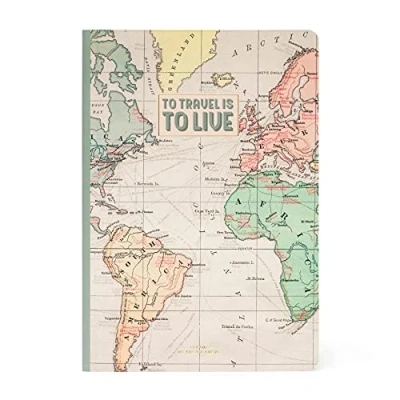 Image of Legami Lined Notebook, Medium, A5 Sheet, 14.3 x 21 cm, Travel Theme, FSC® Certified Paper (FSC C154586), White 100 g/m², Transparency Proof