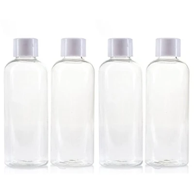 Image of 4X 100ml Holiday Travel Bottles Clear Airport/Flight Security Approved Containers