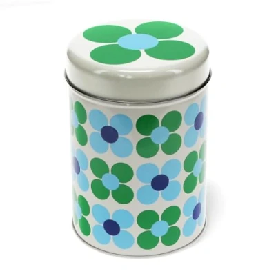 Image of Rex London Blue and green Daisy Canister Storage Tin