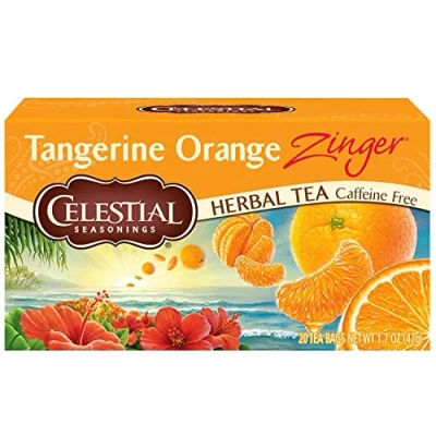 Image of Celestial Seasonings, Herbal Tea, Tangerine Orange Zinger, Caffeine Free, 20 Tea Bags, 1.7 oz (47 g)