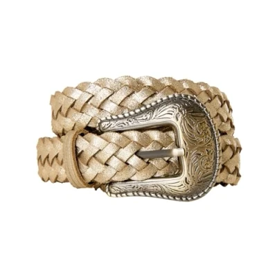 Image of Joe Browns Women&#039;s Plaited Metallic Suede Belt, Gold, M