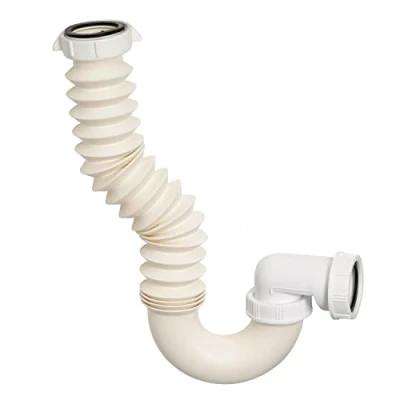Image of Wirquin 30720029 Sink Trap with Extendable Drain Connection, White