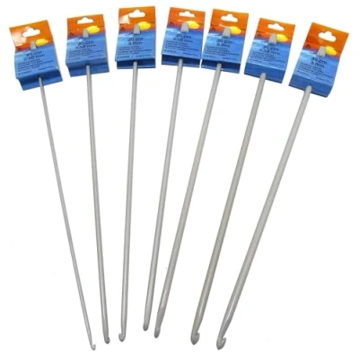 Image of Pony Tunisian Crochet Hook, Aluminium, Multi Colour, 5.5mm