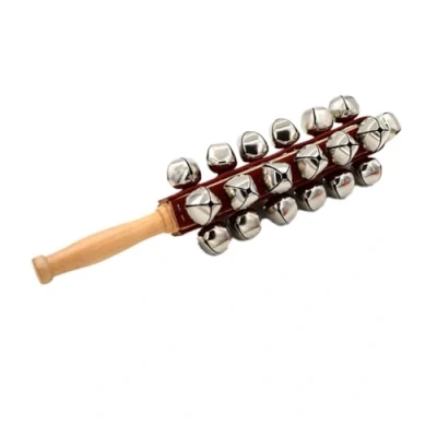 Image of Naugan Hand JingleBells Sleigh Bells Wooden Shaker Jingle Stick Musical Percussion Instrument for Holiday Home