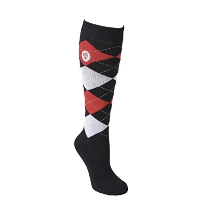 Image of Covalliero Brescia Women&#039;s Riding Stockings Size 37 39 Dark Blue/Hibiscus Red
