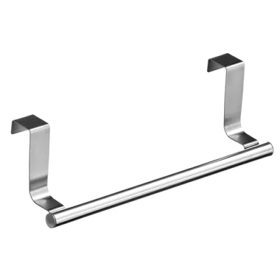 Image of Premier Housewares Stainless Steel Over Door Tower Rail Versatile Hanging Kitchen Towel Sleek Tea Holders for Slim Holder Home, Bathroom