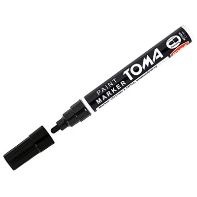Image of SolaDirect Marker Pen Universal Waterproof Permanent Oil Based Paint for Car Tyres, Arts &amp; Crafts (Black)