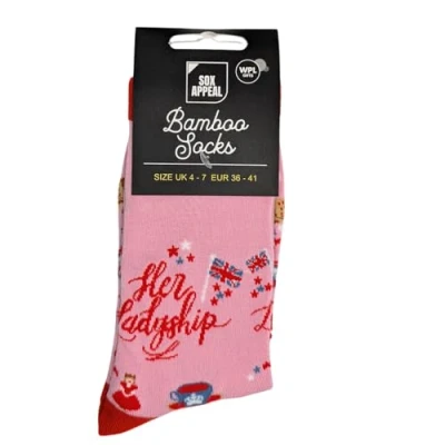 Image of Her Ladyship Socks for UK 4 7 Majesty Bamboo Novelty Gift Idea SOX008
