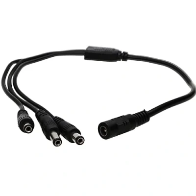 Image of kenable DC Power Splitter 3 way Adapter 2.1mm CCTV 12V PSU to Camera Cable