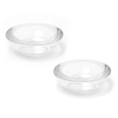 Image of Set of 2 Clear Glass Tea Light Holders Pack Round Tealight Candle Votive Pots
