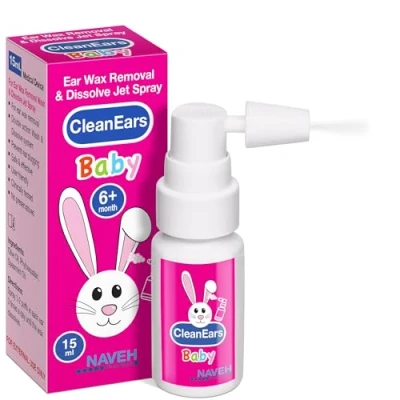 Image of NAVEH PHARMA® CleanEars Baby Fast Acting Ear Wax Removal Drops Breaks Down &amp; Dissolves in Just 1 Treatment Clinically Proven to Be 37% More Effective All Natural, Gentle Safe 15ML