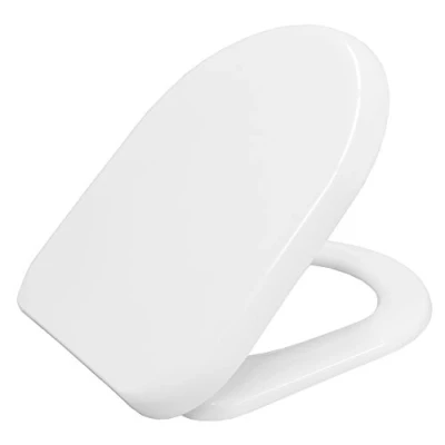 Image of BEMIS Sanremo Toilet seat Slow Close Take Off Top Fix Thermoplast White WC with Unbreakable and Recyclable Long Lasting thermoplastic Easy Installation D Shape
