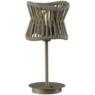 Image of Polinesia 19cm Table Lamp, 1 x E27, IP20, Beige Oscu