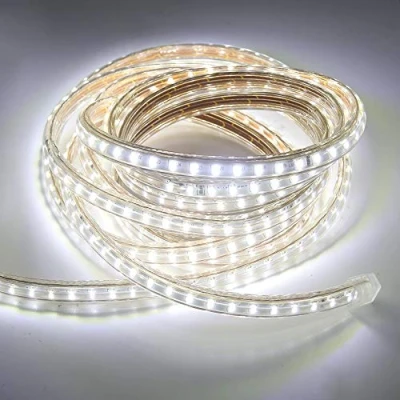 Image of HEGEHE SMD 3014 LED Strip Light with Switch Power Cord, 220V Waterproof Kitchen Cabinet Ceiling Home Garden Deck Rope White (1 Meter)