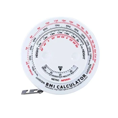 Image of Exeton, BMI Tape Measure with Calculator for Body Mass Index Circumference and Obesity Risk Evaluation Fat Measuring Women Children Men