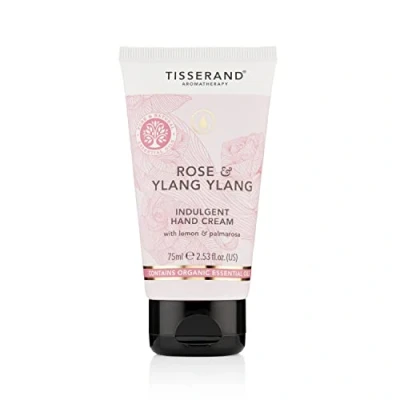 Image of Tisserand Aromatherapy Nature&#039;s Spa Indulgent Hand Cream 100% Natural Pure Essential Oils Rose and Ylang 75ml