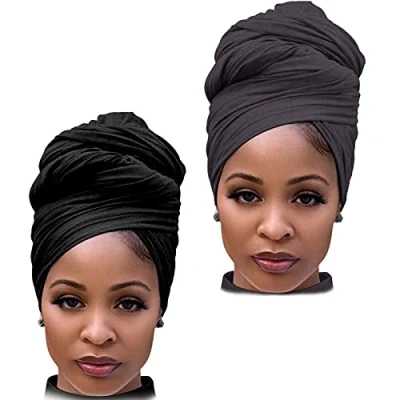 Image of DRESHOW Hair Wrap for Women Large Stretch Soft Edge Scarves Braids Dreadlocks