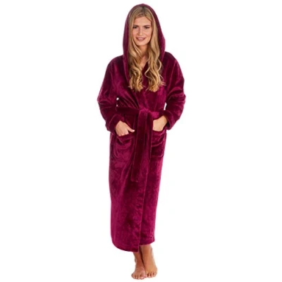 Image of KATE MORGAN Ladies Soft, Comfy &amp; Cosy Dressing Gown (20 22, Berry Shimmer)