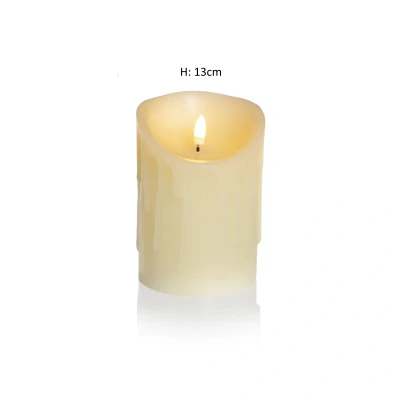 Image of Premier Decorations Flameless Real Wax Melted Drip Edge LED Flickering Candle L