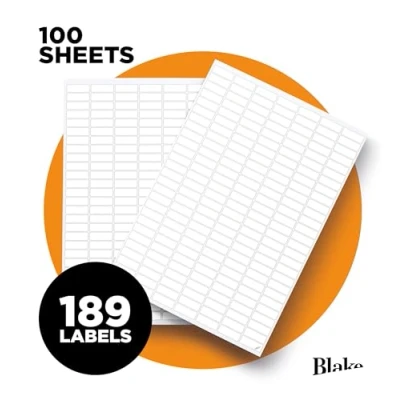 Image of Blake Purely Everyday Self Adhesive 189 Labels per A4 Sheet 18,900 100 Sheets Laser &amp; Inkjet Printer Compatible Address Shipping Label Warehouse Business Supplies (LAB A41 189PE)
