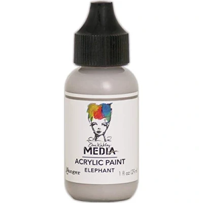 Image of Ranger Dina Wakley Media Acrylic Paint Elephant, Synthetic Material, Grey, 3.1 x 8.5 cm