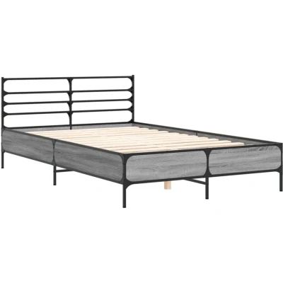 Image of vidaXL Bed Frame without Mattress Grey Sonoma 120x200 cm