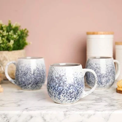 Image of Sabichi Ombre Reactive Stoneware Mug Grey 18oz Large Glaze 500ml Coffee Durable &amp; Modern Design for Home Office Use Dishwasher and Microwave Safe
