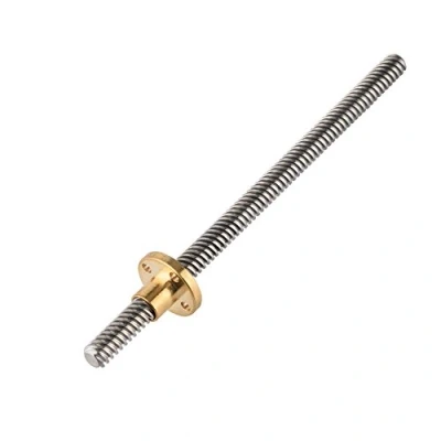 Image of Diyeeni 3D Printer Accessories T8 Trapezoidal Lead Screw + Nut, Pitch 2mm 8mm, Stainless Steel, for Stepper Motor(150mm)