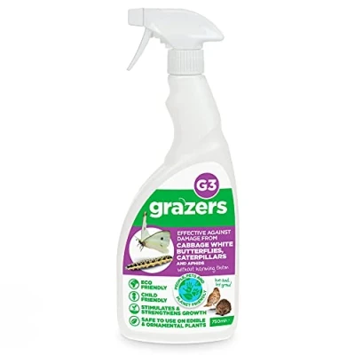 Image of Grazers G3 Caterpillar Deterrent, Ready To Use, Eco Friendly, Pet Safe, Child Does Not Harm Wildlife, Ideal for Ornamental &amp; Edible Plants, 1 x 750ml Spray Bottle