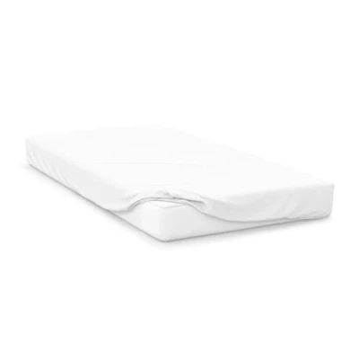 Image of Belledorm White Jersey Fitted Sheet, 38cm Extra Deep, 100% Cotton (Super King Size)