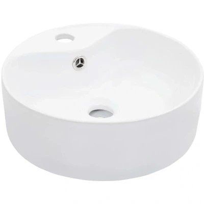 Image of vidaXL Wash Basin with Overflow 36x13 cm Ceramic White