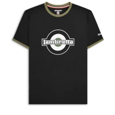 Image of Lambretta Mens Ringer T Shirt Black/Khaki L