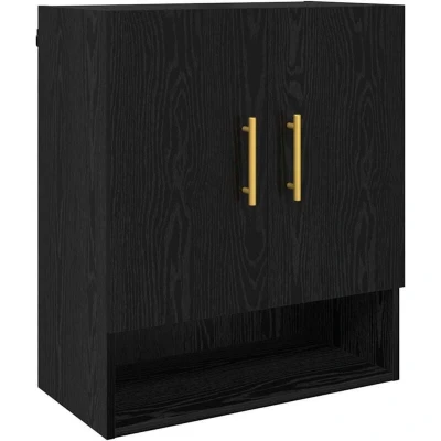 Image of vidaXL Wall Cabinet Black oak 60 x 31 70 cm Engineered wood