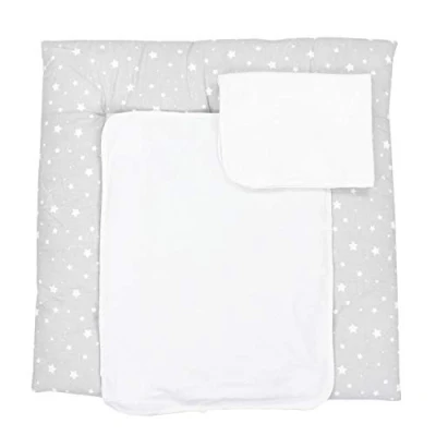 Image of TupTam Baby Changing Mat with 2 Removable Terry Cloths, Stars Gray 2, 70 x cm